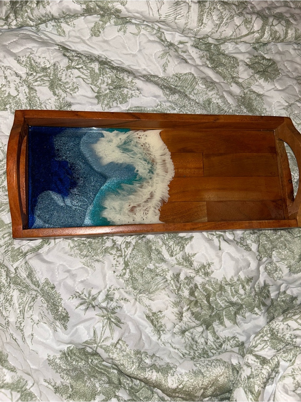 EUC Resin Epoxy and Wood Waves Serving Tray